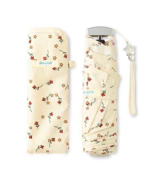 FLORAL FEATHER LIGHT UMBRELLA - CREAM