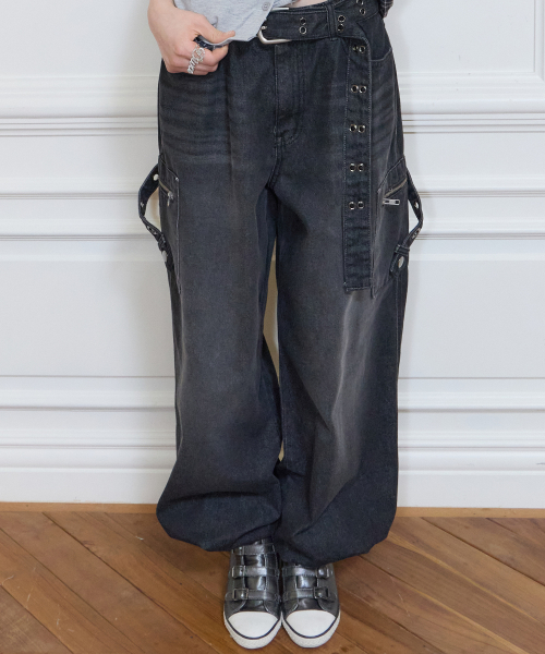SY POCKET BELT PANTS(BLACK)
