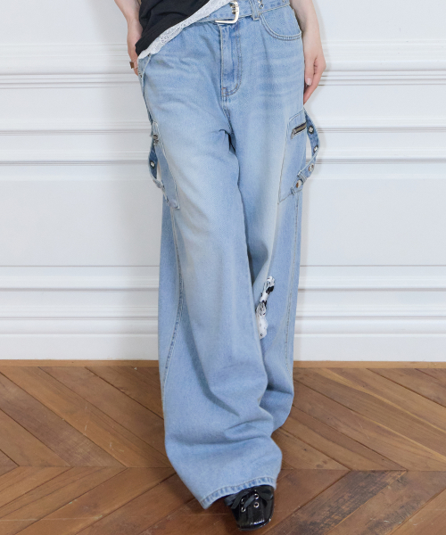 SY POCKET BELT PANTS(BLUE)