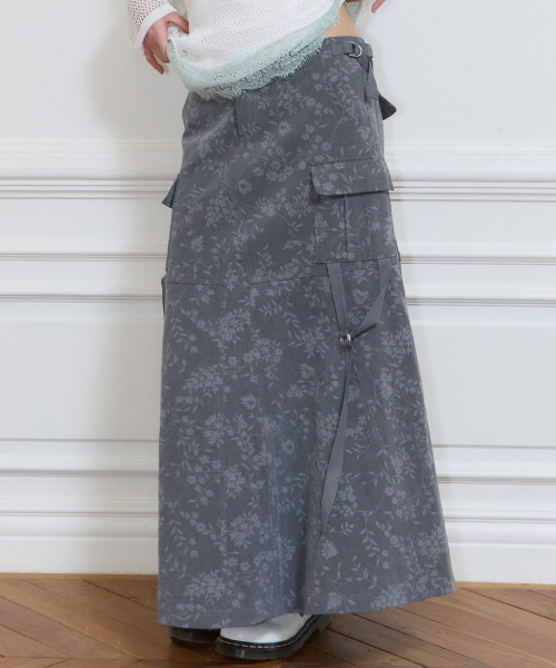 SY CARGO LONG SKIRT(GRAY)