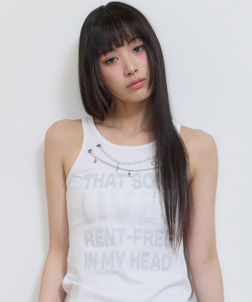 SY NECKLACE SONG SLEEVELESS TEE(WHITE)