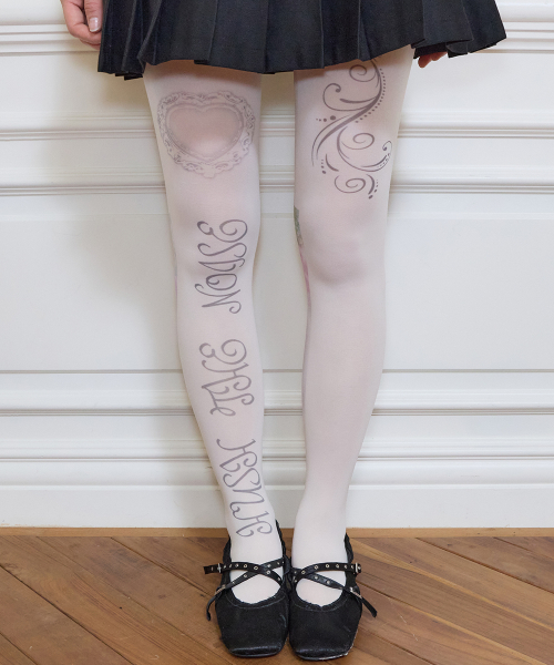 SY PRINTED TIGHTS(WHITE)