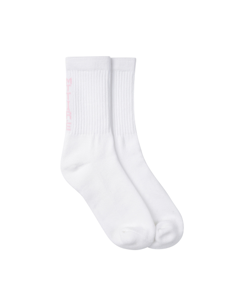 Basic Logo Socks / White,Pink