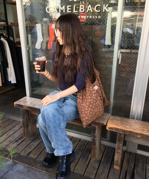 Floral Shopper Bag (Brown)