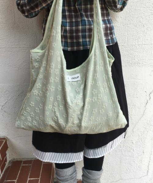 Floral Shopper Bag Sage Green