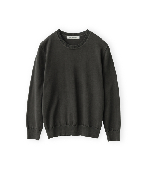 W Washed Cotton Knit, Black