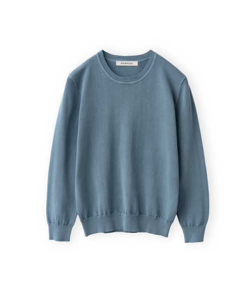 W Washed Cotton Knit, Blue