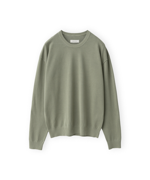 Washed Cotton Knit, Olive Grey
