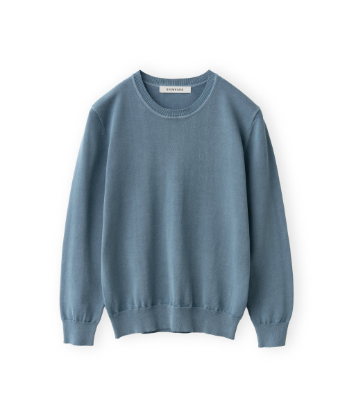 Washed Cotton Knit, Blue