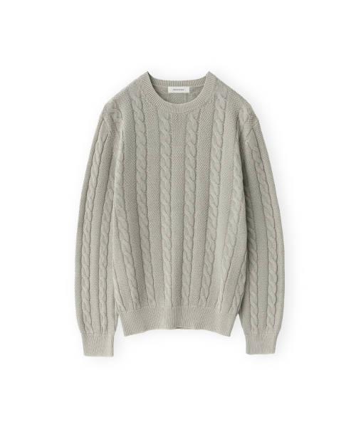 Washed Cable Knit, Stone