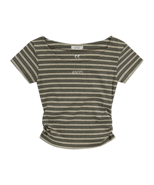 RAIL STRIPE TEE / BROWN