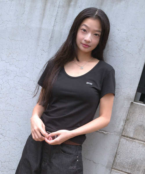 PLAIN SLIM TEE / BLACK