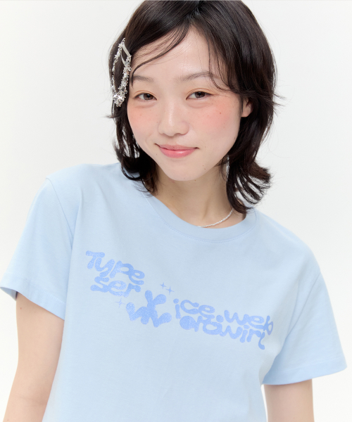 Vivid Twirl Glitter Top [Blue]