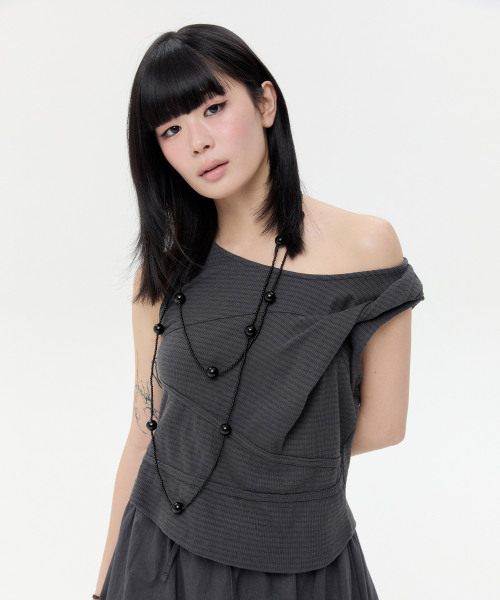 Asymmetric Twist Top [Charcoal]