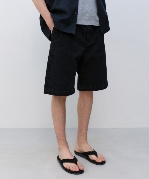 Duck Cotton Stand-Up Shorts FADED BLACK