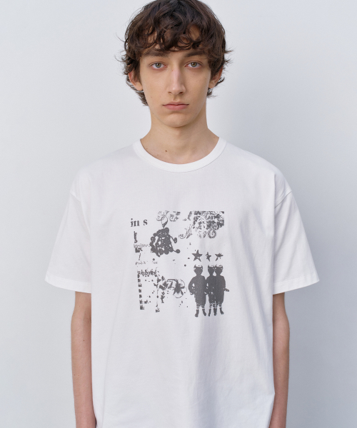 Knotted Graphic T-Shirt WHITE