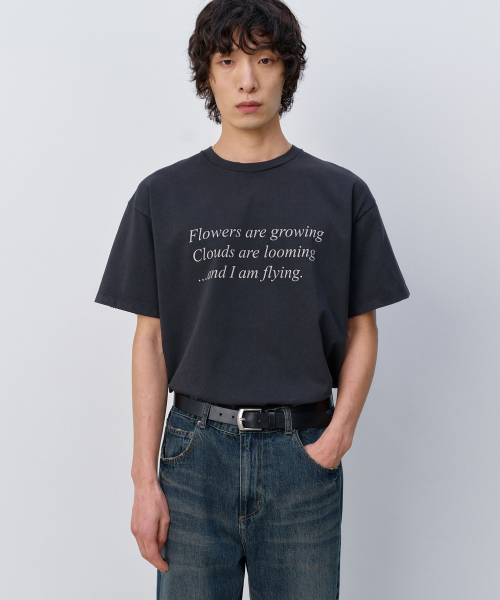 Lettering Graphic T-Shirt VINTAGE BLACK
