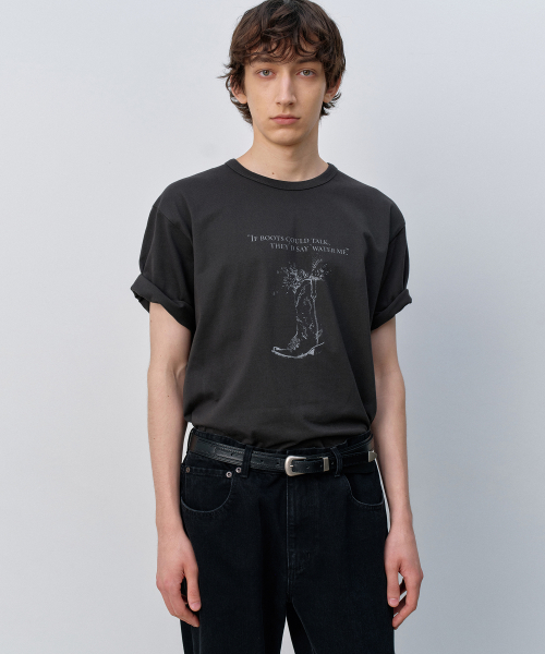 Western Boots Graphic T-Shirt VINTAGE BLACK