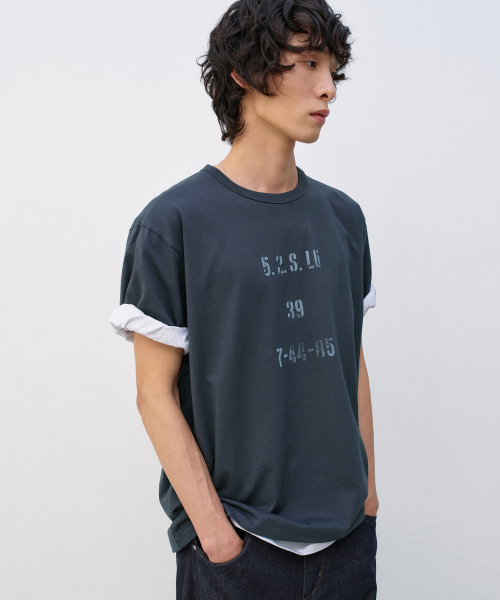 Stencil Graphic T-Shirt CHARCOAL
