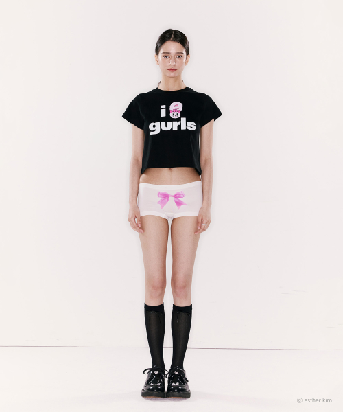 ESTHER BUNNY X AS IF CALIE BUNNY GURLS T-SHIRT BLACK