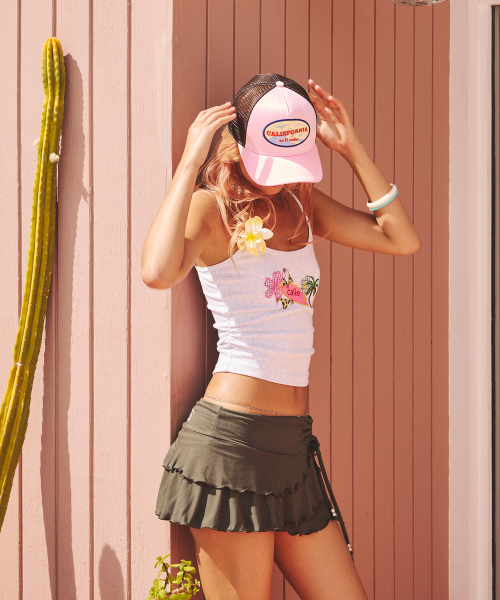 CALIEFORNIA PATCH MESH BALL CAP PINK