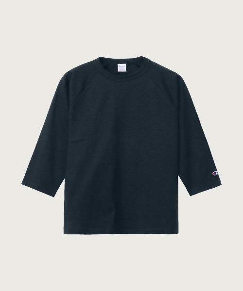 T1011 헤비웨이트 래글런 7부 슬리브 티셔츠 Navy (Made in USA)