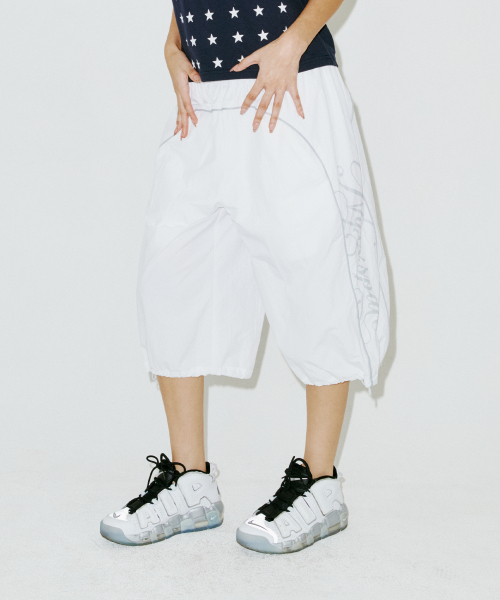 LINE HALF PANTS WHITE