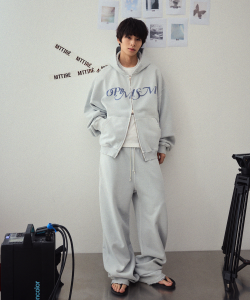 VTG WASHED STRAIGHT SWEAT PANTS / LIGHT GRAY
