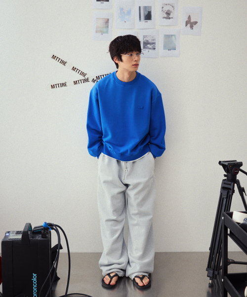 ME WASHED OVERLAY SWEATSHIRT / BLUE