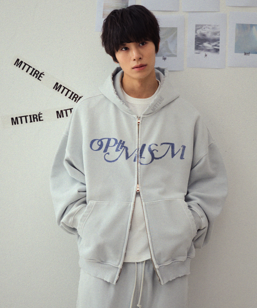 OPTIMISM VTG WASHED 2WAY ZIP-UP / LIGHT GRAY