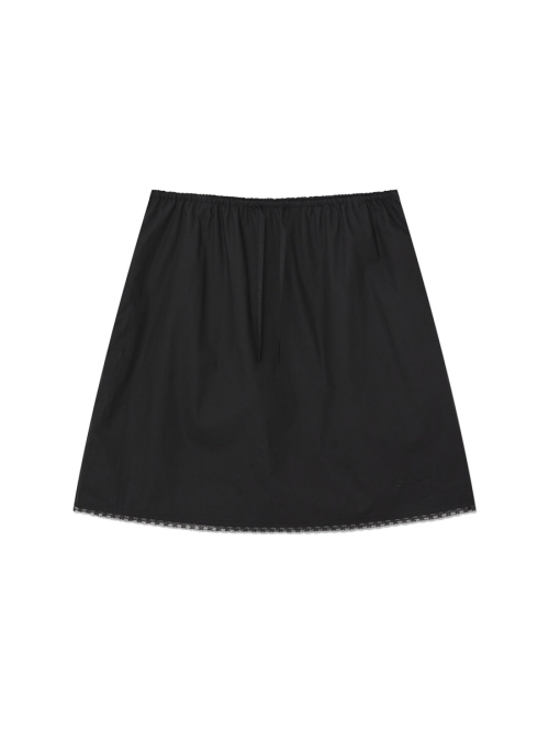 G CLASSIC LACE-UP MIDI SKIRT (BLACK)