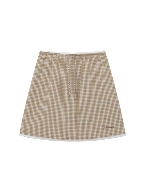 G CLASSIC LACE-UP MIDI SKIRT (BEIGE)