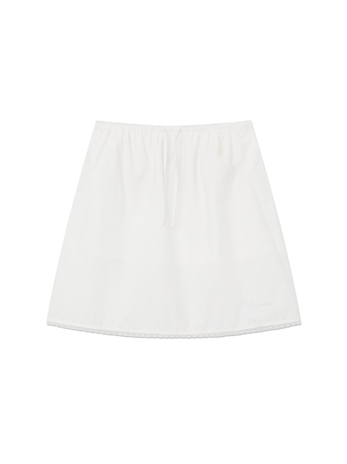 G CLASSIC LACE-UP MIDI SKIRT (WHITE)