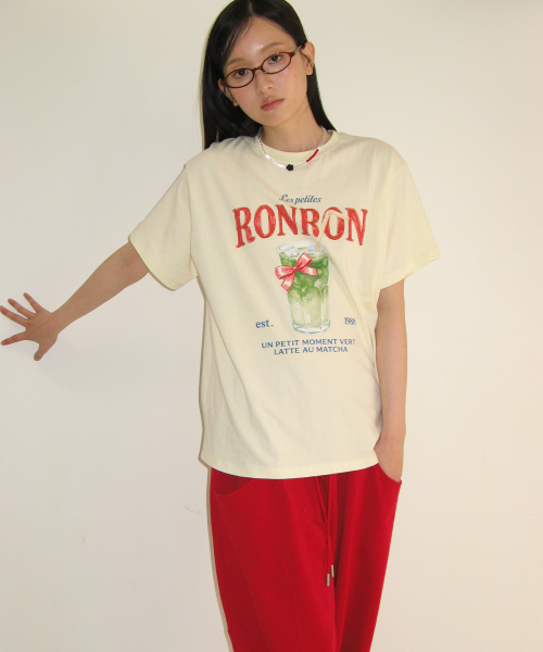 RIBBON MATCHA BASIC FIT T SHIRT SOFT YELLOW
