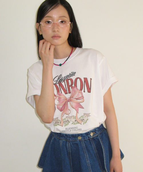 VINTAGE DOUBLE RIBBON BASIC FIT T SHIRT WHITE
