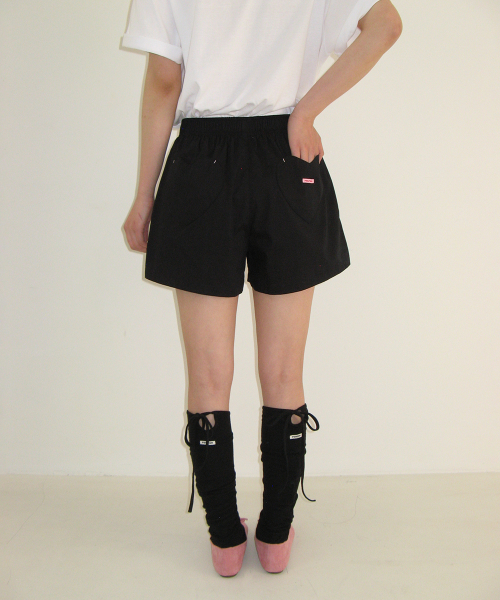 HEART POCKET TRUNK SHORT PANTS BLACK