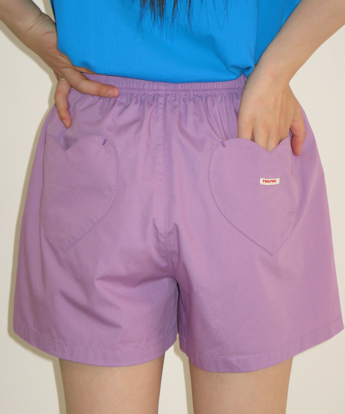 HEART POCKET TRUNK SHORT PANTS PURPLE
