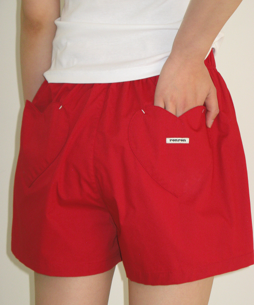 HEART POCKET TRUNK SHORT PANTS RED