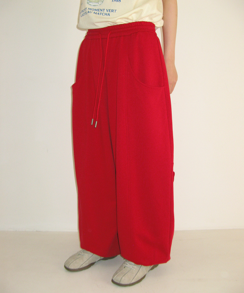 MINI HEART BALLOON JOGGER PANTS RED
