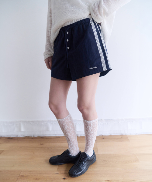 SAGGING TRACK SHORTS NAVY