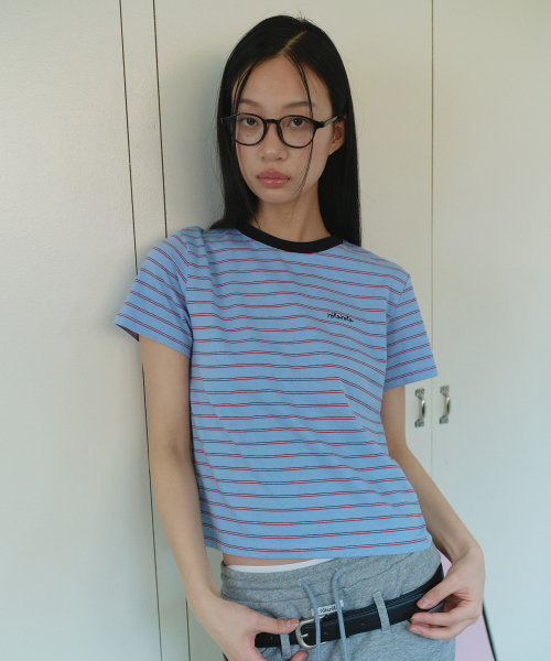 MULTI STRIPE T-SHIRT SKY