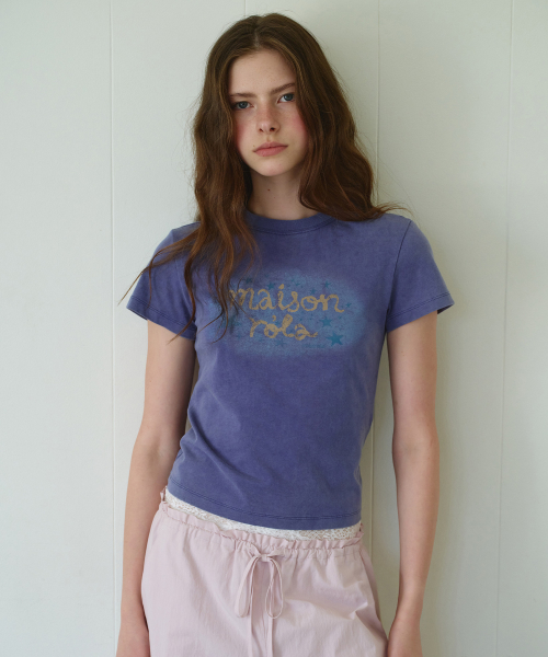 PIGMENT ROLA LETTERING T-SHIRT NAVY