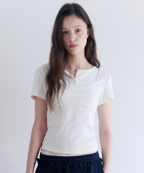 BUSTIER T-SHIRT SET WHITE