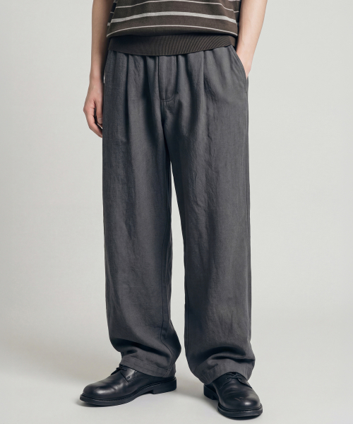 Airflow Linen Like Pants Darkgray HSLP2697