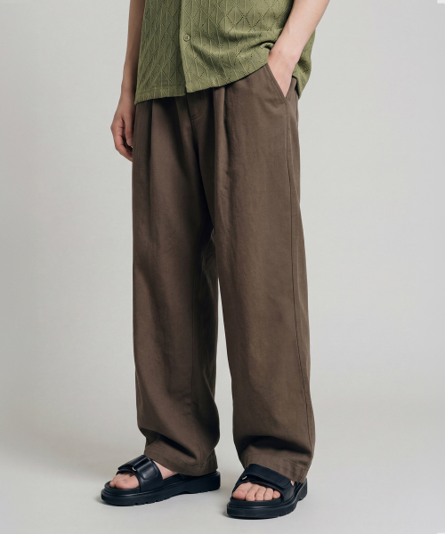 Airflow Linen Like Pants Brown HSLP2697