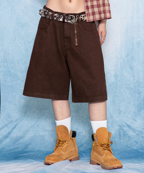 GHP037 308 리디렉션 워시드 데님 팬츠 (BROWN)