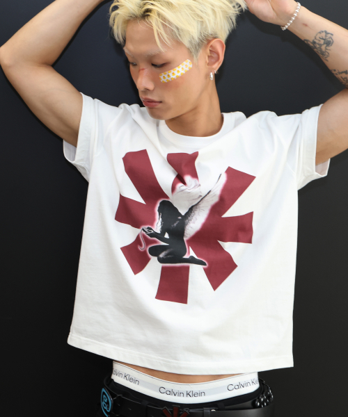 GT175 애스터엔젤 세미 크롭 티셔츠 (WHITE)