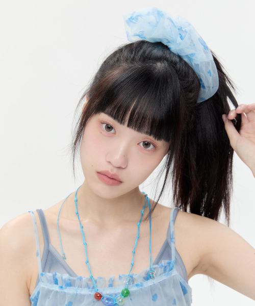 Flower Lace Scrunchie [Blue]