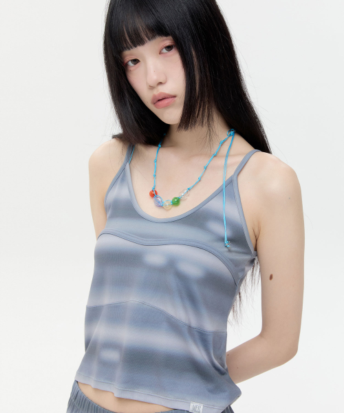 Airbrushed Stripe Bound Tank [Gray]