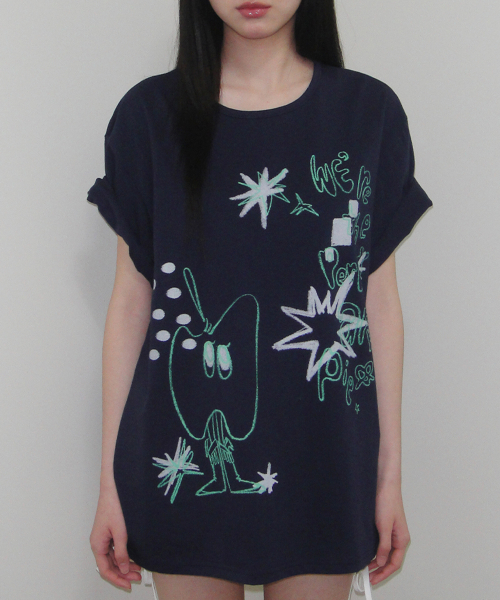 CRAYON FRUIT T-SHIRT (APPLE NAVY)